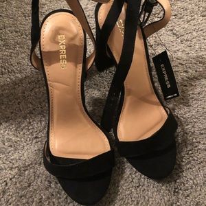 Classic suede strap high heel.